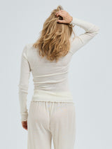 Seamless Basic Wooly Long Sleeve | Uld Silke Bluse Off-white