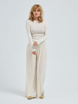 Seamless Basic Wooly Long Sleeve | Uld Silke Bluse Off-white