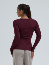 Seamless Basic Wooly Long Sleeve | Uld Silke Bluse Vineyard