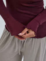 Seamless Basic Wooly Long Sleeve | Uld Silke Bluse Vineyard