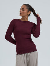 Seamless Basic Wooly Long Sleeve | Uld Silke Bluse Vineyard