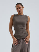 Seamless Basic Wooly Tank | Uld Silke Tanktop Fungi