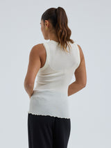 Seamless Basic Wooly Tank | Uld Silke Tanktop Off-white