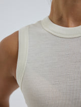 Seamless Basic Wooly Tank | Uld Silke Tanktop Off-white
