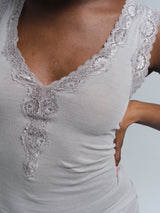 Seamless Basic Cotton Lacey | Bomuld Tanktop Grå