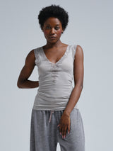 Seamless Basic Cotton Lacey | Bomuld Tanktop Grå