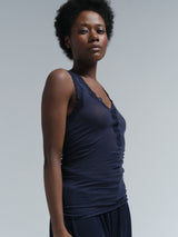 Seamless Basic Cotton Lacey | Bomuld Tanktop Night sky