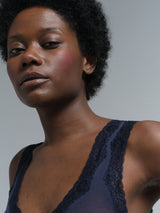 Seamless Basic Cotton Lacey | Bomuld Tanktop Night sky