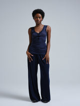 Seamless Basic Cotton Lacey | Bomuld Tanktop Night sky