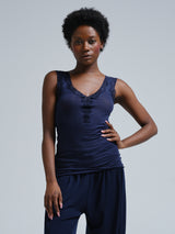 Seamless Basic Cotton Lacey | Bomuld Tanktop Night sky