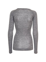 Seamless Basic Woolen Jade | Merinould L/S T-Shirt Gråmelange