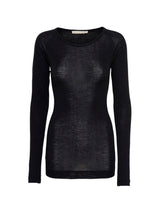 Seamless Basic Woolen Jade | Merinould L/S T-Shirt Sort