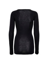 Seamless Basic Woolen Jade | Merinould L/S T-Shirt Sort