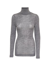 Seamless Basic Woolen Lola | Merinould Rullekravebluse Gråmelange