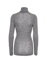 Seamless Basic Woolen Lola | Merinould Rullekravebluse Gråmelange