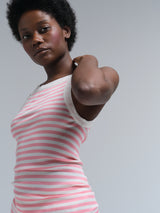 Seamless Basic Silky Daze | Silke Stroptop Pink/off-white