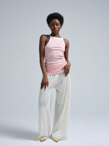 Seamless Basic Silky Daze | Silke Stroptop Pink/off-white
