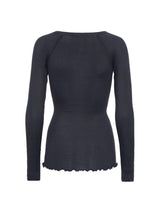 Seamless Basic Silky Jade | Silke Bluse Navy
