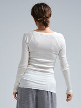 Seamless Basic Silky Jade | Silke Bluse Off-white