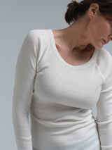 Seamless Basic Silky Jade | Silke Bluse Off-white
