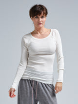 Seamless Basic Silky Jade | Silke Bluse Off-white