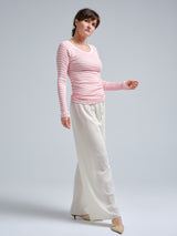 Seamless Basic Silky Jade | Silke Bluse Pink/off-white