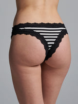 Seamless Basic Silky Tanga | Silke 2-pack Trusser Sort/Off-White