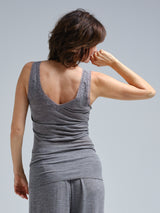 Seamless Basic Woolen Lacey | Merinould Tanktop Gråmelange