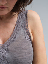 Seamless Basic Woolen Lacey | Merinould Tanktop Gråmelange