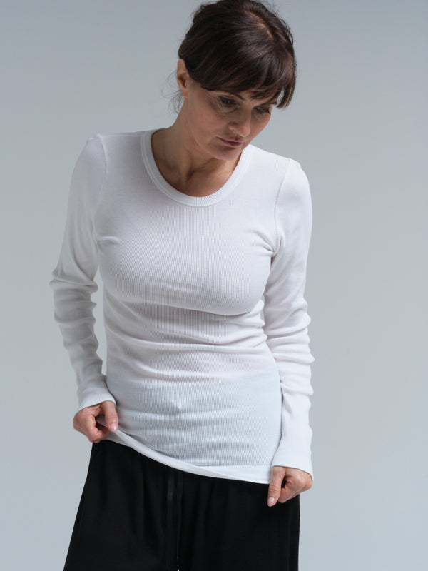 Seamless Basic Allure | Økologisk bomuld L/S T-Shirt Hvid