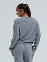 Seamless Basic Classic Cardigan | Uld Cashmere Cardigan Ash Melange