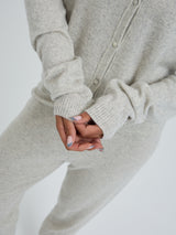 Seamless Basic Classic Cardigan | Uld Cashmere Cardigan Ecru Melange