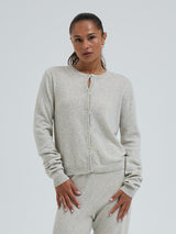 Seamless Basic Classic Cardigan | Uld Cashmere Cardigan Ecru Melange