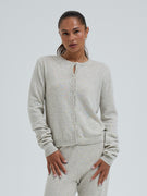 Classic Cardigan | Uld Cashmere - Ecru Melange