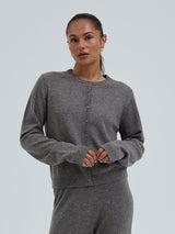 Seamless Basic Classic Cardigan | Uld Cashmere Cardigan Heather Mushroom