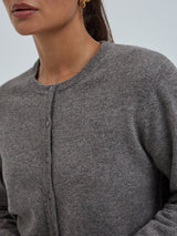 Seamless Basic Classic Cardigan | Uld Cashmere Cardigan Heather Mushroom