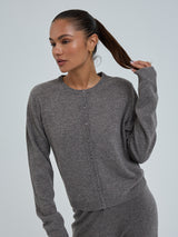 Seamless Basic Classic Cardigan | Uld Cashmere Cardigan Heather Mushroom