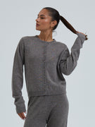 Classic Cardigan | Uld Cashmere - Heather Mushroom