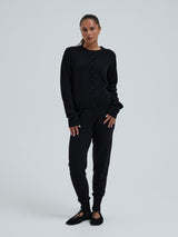 Seamless Basic Classic Cardigan | Uld Cashmere Cardigan Sort
