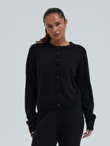 Seamless Basic Classic Cardigan | Uld Cashmere Cardigan Sort