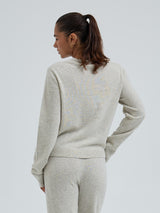 Seamless Basic Classic Crew Neck | Uld Cashmere Cardigan Ecru Melange