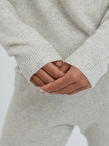 Seamless Basic Classic Crew Neck | Uld Cashmere Cardigan Ecru Melange