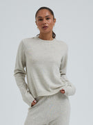 Classic Crew Neck | Uld Cashmere - Ecru Melange
