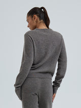 Seamless Basic Classic Crew Neck | Uld Cashmere Cardigan Heather Mushroom