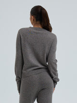 Seamless Basic Classic Crew Neck | Uld Cashmere Cardigan Heather Mushroom