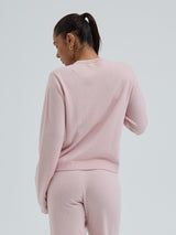 Seamless Basic Classic Crew Neck | Uld Cashmere Cardigan Powder Pink