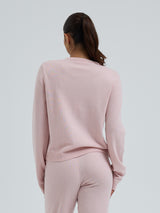 Seamless Basic Classic Crew Neck | Uld Cashmere Cardigan Powder Pink
