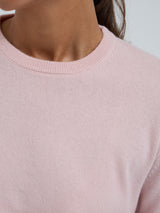 Seamless Basic Classic Crew Neck | Uld Cashmere Cardigan Powder Pink