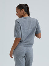 Seamless Basic Classic T-shirt | Uld Cashmere T-shirt Ash Melange