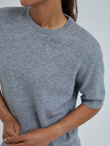 Seamless Basic Classic T-shirt | Uld Cashmere T-shirt Ash Melange
